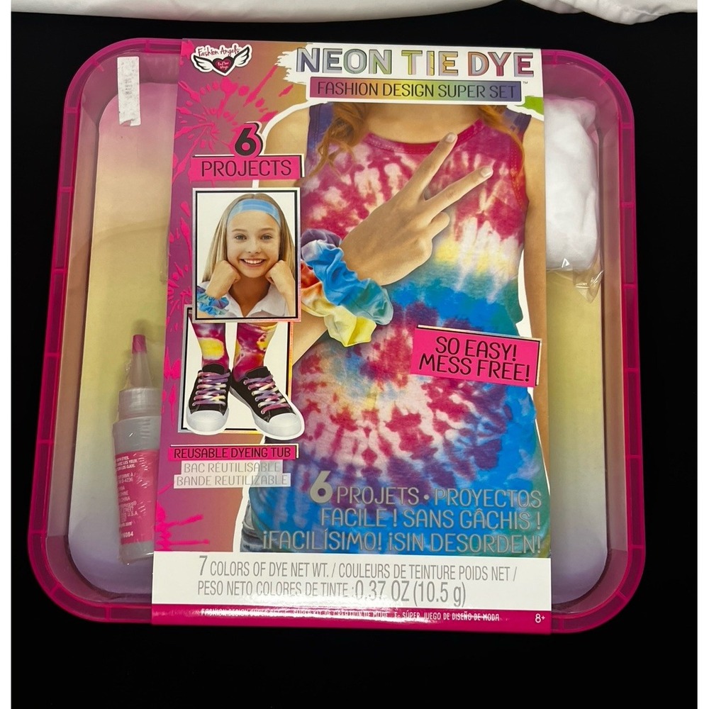Fashion Angels Neon Tie Dye Fashion Design Super Set - Sealed Kit- Unopened‎